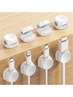 Cable Management Clips Spring Lock Cord Organizer Adhesive Wire Holder Desk